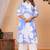 Sky blue cotton sequance work kurta for women