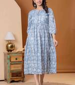 Sky blue cotton sequance work kurta for women