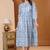 Sky blue cotton sequance work kurta for women