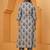 Grey cotton sequance work kurta for women