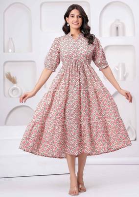 Pink cotton mirror work and sequance work kurta for women 1