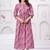 Pink cotton mirror work and sequance work kurta for women