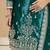 teal velvet embroidered salwar kameez with patiala bottom