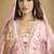 Light pink chinon embroidered work suit