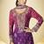 Purple chinon embroidered palazzo suit