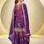 Purple chinon embroidered palazzo suit