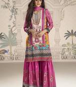Pink crepe silk palazzo suit