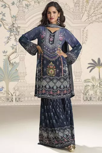 Black crepe silk palazzo suit