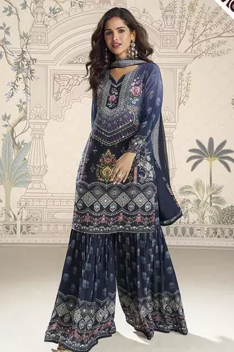 Black crepe silk palazzo suit