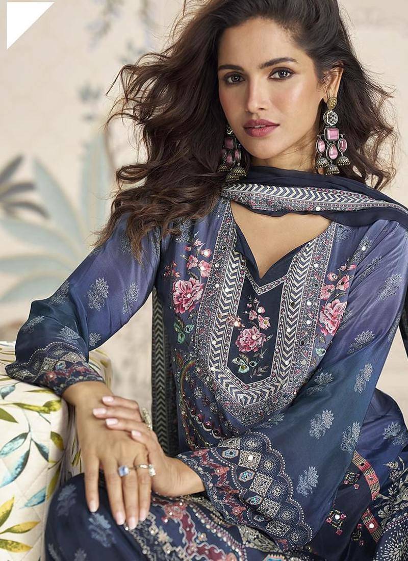 Black crepe silk palazzo suit