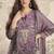 Mauve crepe silk palazzo suit