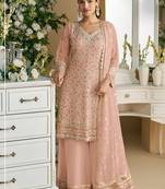 Baby pink geogette palazzo set 