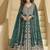 Dark green chinon silk anarkali suit 