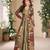Multi georgette printed gown with shrug