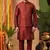 Men's dhupian silk mehrun kurta with heavy jacquard koti & silk pyjama