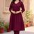 Women's Long Flared V-Neck with Button Details Anarkali shape Empire Waist,Kurta Pant Set
