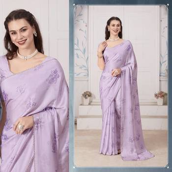 purple pure satin digital print saree 2