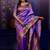 levender color temple woven work soft art silk saree