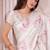 off white & pink color pure satin digital print saree