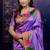 levender color temple woven work soft art silk saree