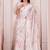 off white & pink color pure satin digital print saree