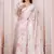 off white & pink color pure satin digital print saree