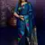 rama blue color temple woven work soft art silk saree