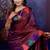 maroon color temple woven work soft art silk saree
