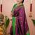 purple color narayani woven border zari work soft silk blend saree