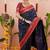 navy color narayani woven border zari work soft silk blend saree