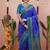 royal blue color narayani woven border zari work soft silk blend saree