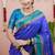 royal blue color narayani woven border zari work soft silk blend saree
