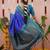 royal blue color narayani woven border zari work soft silk blend saree