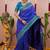 royal blue color narayani woven border zari work soft silk blend saree