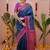 rama blue color narayani woven border zari work soft silk blend saree
