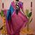 rama blue color narayani woven border zari work soft silk blend saree