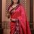 pink color colorfull woven border zari work soft silk blend saree