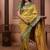 yellow color colorfull woven border zari work soft silk blend saree