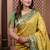 yellow color colorfull woven border zari work soft silk blend saree