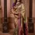 mehandi green color colorfull woven border zari work soft silk blend saree
