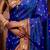 blue color colorfull woven border zari work soft silk blend saree
