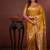 Yellow color colorfull woven border zari work soft silk blend saree