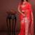 red color colorfull woven border zari work soft silk blend saree