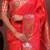 red color colorfull woven border zari work soft silk blend saree
