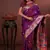 Pink color colorfull woven border zari work soft silk blend saree