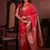 red color colorfull woven border zari work soft silk blend saree