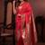 red color colorfull woven border zari work soft silk blend saree