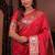red color colorfull woven border zari work soft silk blend saree