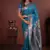 Blue color colorfull woven border zari work soft silk blend saree