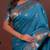 Blue color colorfull woven border zari work soft silk blend saree